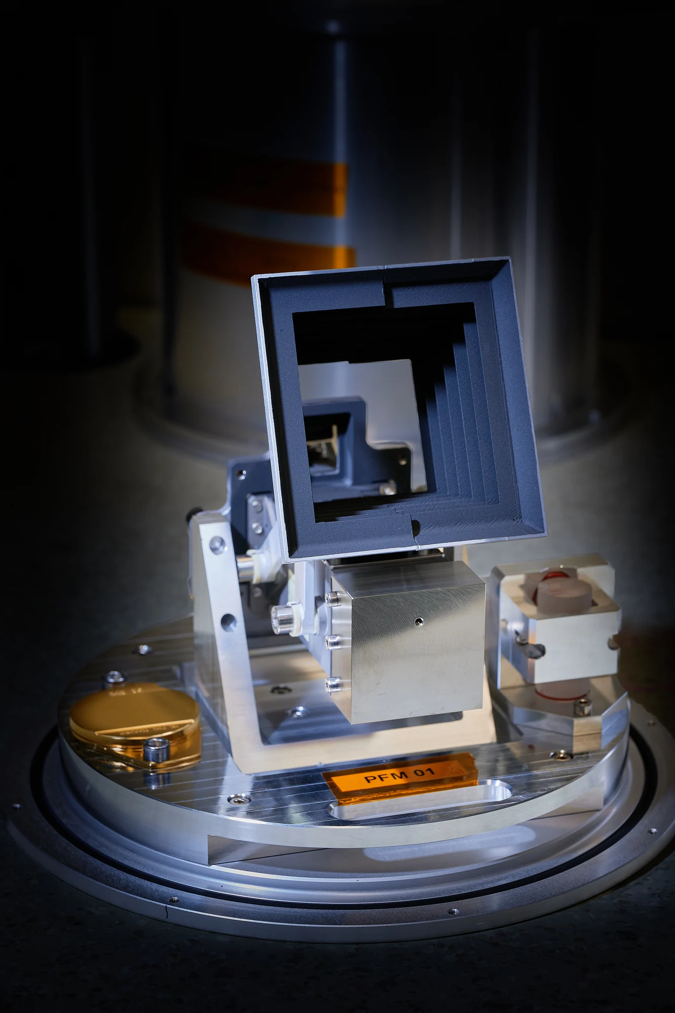Optec optical assembly on a precision test fixture